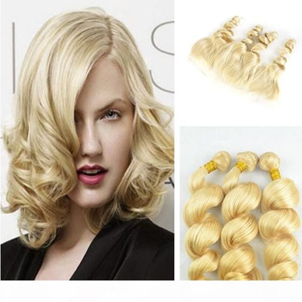 #613 loose wave full lace frontal with bundles blonde brazilian virgin wavy human hair weave with ear to ear frontal closure 4pcs lot, Black;brown
#613 loose wave full lace frontal with bundles blonde brazilian virgin wavy human hair weave with ear to ear frontal closure 4pcs lot, Black;brown