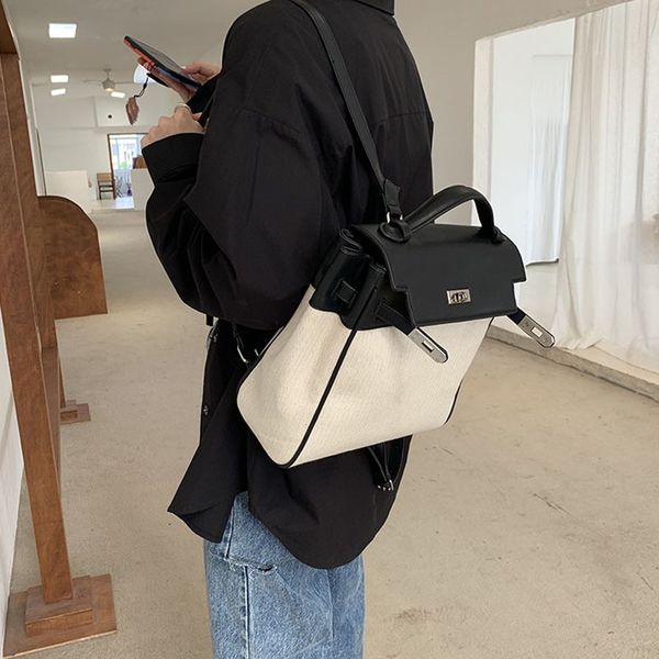 ins niche korean designer kelly color matching canvas women's bag versatile backpack
ins niche korean designer kelly color matching canvas women's bag versatile backpack