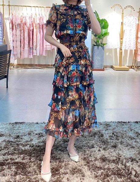 wb7120 new fashion women 2020 spring dress luxury european design party style dress1, Black;gray
wb7120 new fashion women 2020 spring dress luxury european design party style dress1, Black;gray