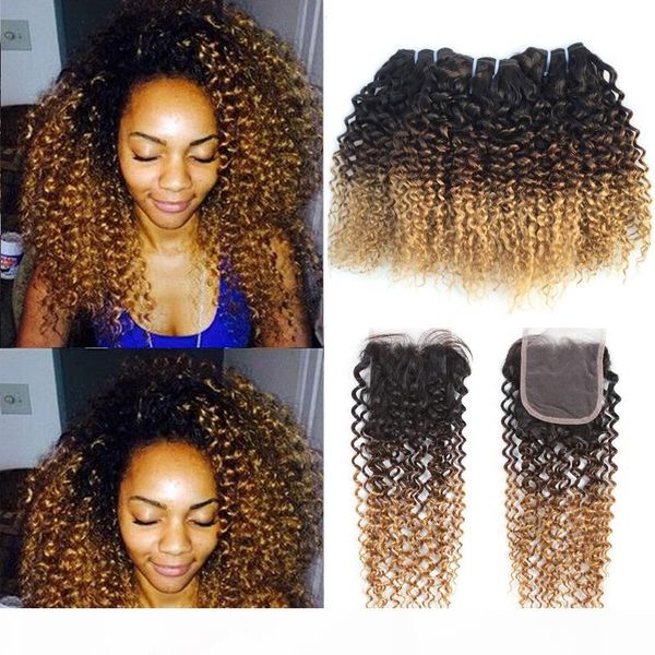 brazilian kinky curly ombre human hair 3 bundles with 4*4 lace closure 3 tone 1b 4 27# blonde ombre curly virgin hair weaves, Black
brazilian kinky curly ombre human hair 3 bundles with 4*4 lace closure 3 tone 1b 4 27# blonde ombre curly virgin hair weaves, Black