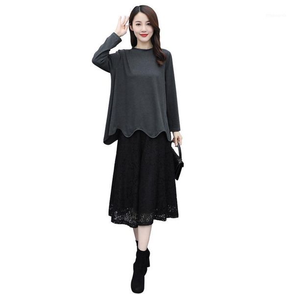 autumn women warm suit two piece set oversize shirt and midi lace skirt metching set outfit plus size elegant loose suit1, Gray
autumn women warm suit two piece set oversize shirt and midi lace skirt metching set outfit plus size elegant loose suit1, Gray
