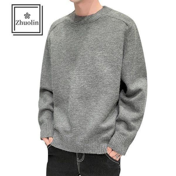 zhuolin autumn and winter bottoming shirt korean round neck solid color sweater sweater pullover trend men's clothing, White;black
zhuolin autumn and winter bottoming shirt korean round neck solid color sweater sweater pullover trend men's clothing, White;black
