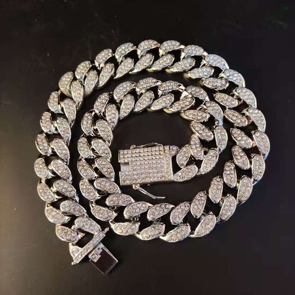 luxury men hip hop iced out bling chain necklace pave setting rhinestone 20mm width miami cuban cha necklaces hiphop jewelry fashion design, Golden;silver
luxury men hip hop iced out bling chain necklace pave setting rhinestone 20mm width miami cuban cha necklaces hiphop jewelry fashion design, Golden;silver