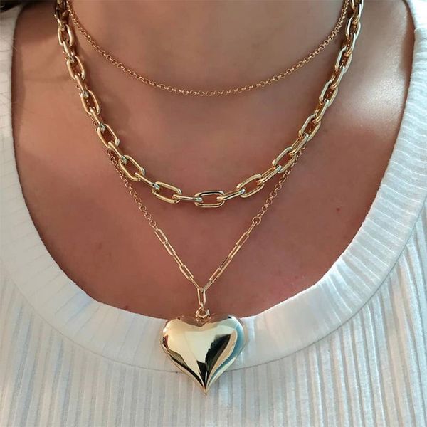 pendant necklaces women charm big heart pendants necklace gold color link chains chokers female elegant jewelry gift, Silver
pendant necklaces women charm big heart pendants necklace gold color link chains chokers female elegant jewelry gift, Silver
