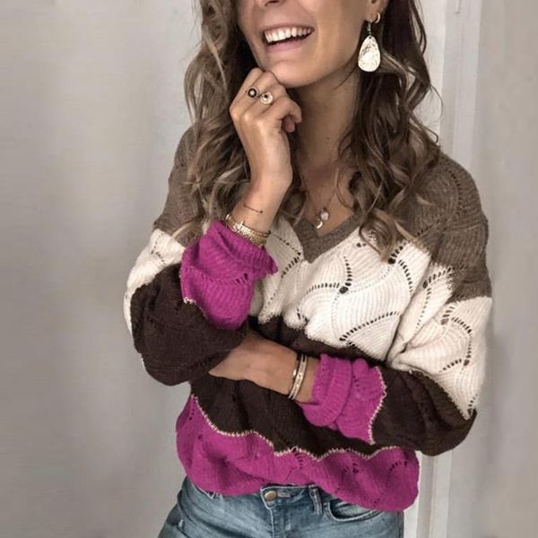 hollow out women's sweater pacthwork plaid female autumn winter casual loose pullovers v-neck colorful ladies sweaters 201128, White;black
hollow out women's sweater pacthwork plaid female autumn winter casual loose pullovers v-neck colorful ladies sweaters 201128, White;black