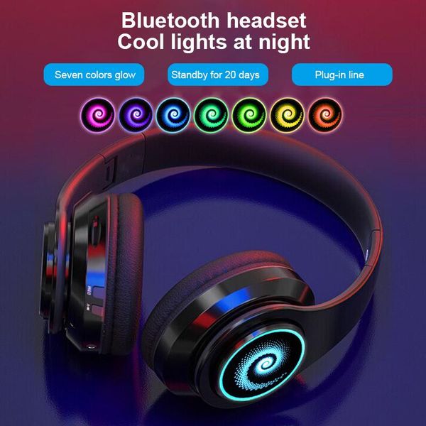 1pcs b39 head-mounted headphone led light wireless headset sports bluetooth earphone subwoofer universal folding headphones
1pcs b39 head-mounted headphone led light wireless headset sports bluetooth earphone subwoofer universal folding headphones