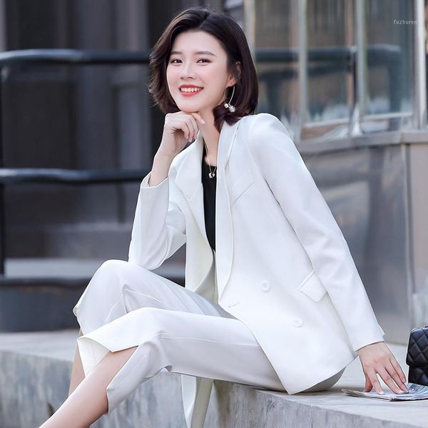 new female office work formal long pant suits women's suit business lady uniform 2 piece set blazer trouser jacket plus size1, White;black
new female office work formal long pant suits women's suit business lady uniform 2 piece set blazer trouser jacket plus size1, White;black