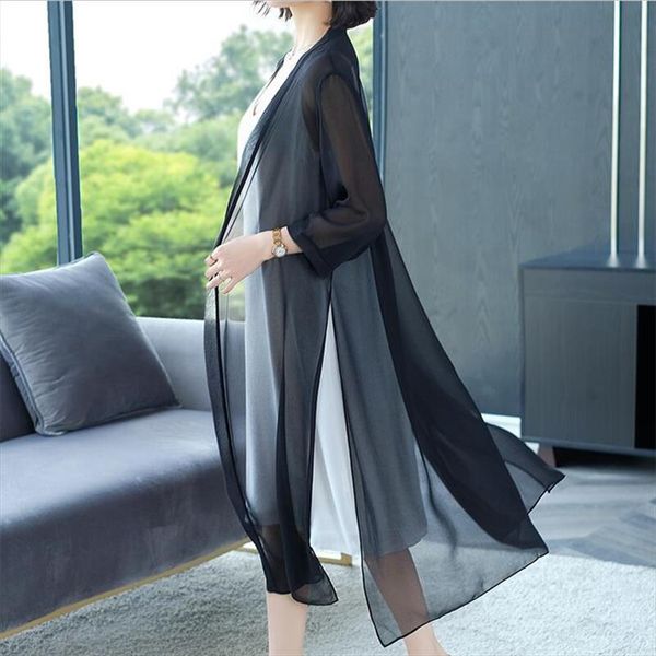 plus size summer women chiffon cardigan see through ladies long blouse shirt beach cover up femme outerwear 8xl, White
plus size summer women chiffon cardigan see through ladies long blouse shirt beach cover up femme outerwear 8xl, White