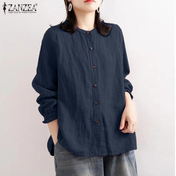 women's blouses & shirts plus size zanzea women elegant blouse 2021 autumn casual ruffle sleeve female solid o-neck office ladies beig, White
women's blouses & shirts plus size zanzea women elegant blouse 2021 autumn casual ruffle sleeve female solid o-neck office ladies beig, White
