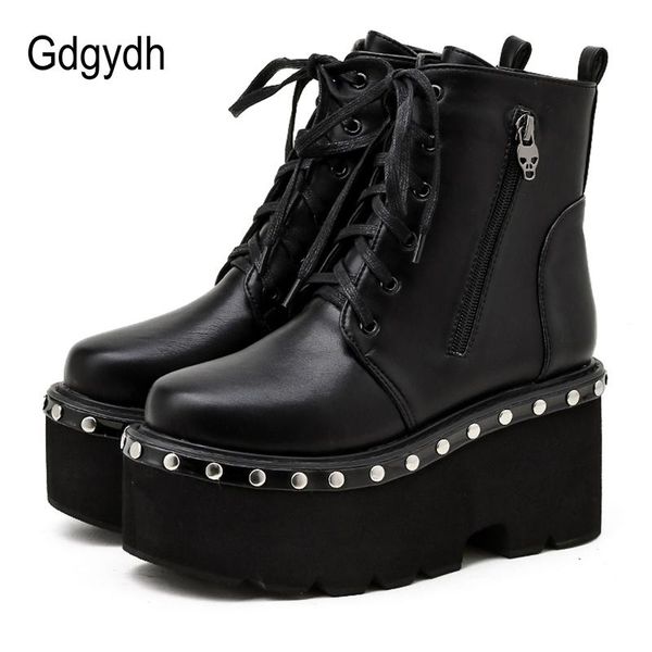 gdgydh new thick heel ankle boots lace up chunky boots women high heels autumn winter retro rivet black gothic platform shoes
gdgydh new thick heel ankle boots lace up chunky boots women high heels autumn winter retro rivet black gothic platform shoes