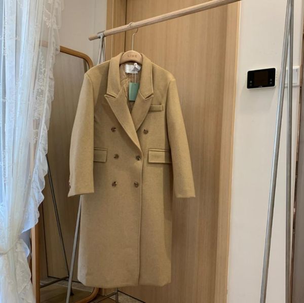 women's wool & blends khaki cloth coat female 2021 han edition with thick suits winter long, Black
women's wool & blends khaki cloth coat female 2021 han edition with thick suits winter long, Black