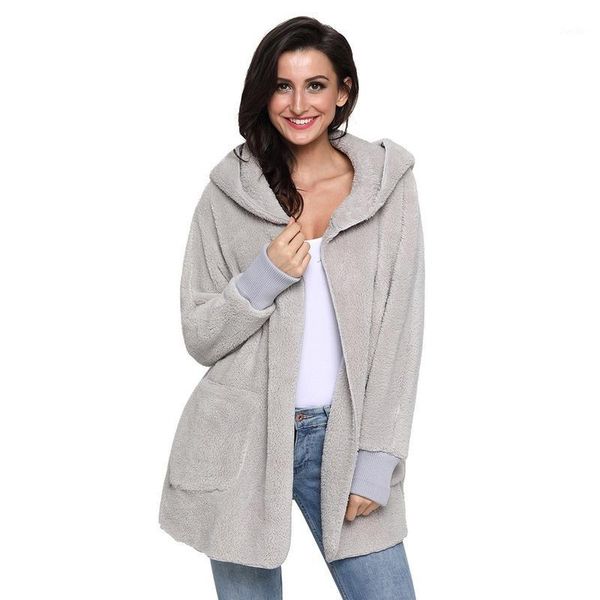 2019 winter fleece coats fluffy thick hooded coat warm women open stitch casual loose jacket cardigan overcoat outwear1, Black
2019 winter fleece coats fluffy thick hooded coat warm women open stitch casual loose jacket cardigan overcoat outwear1, Black
