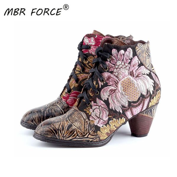 mbr force women's shoes layer cowhide retro women's leather boots original hand-painted high heels embossed boots, Black
mbr force women's shoes layer cowhide retro women's leather boots original hand-painted high heels embossed boots, Black