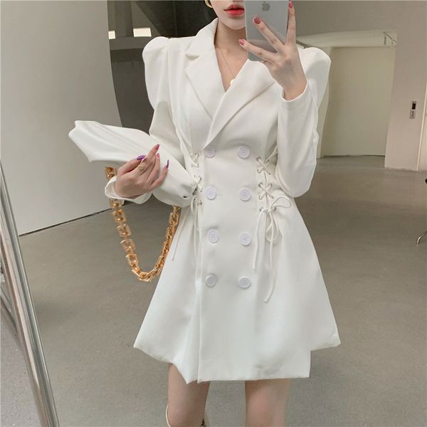 2021 new mini dress notched neck elegant office lady korean style clothing new solid fashion female work dresses autumn women 901y, Black;gray
2021 new mini dress notched neck elegant office lady korean style clothing new solid fashion female work dresses autumn women 901y, Black;gray