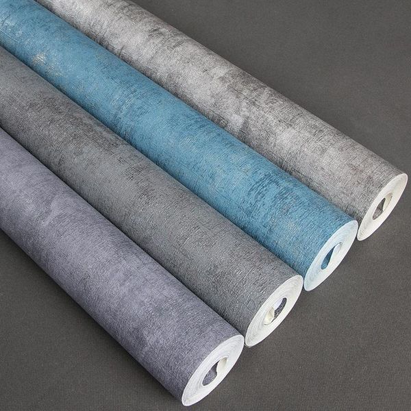 wallpapers cement gray bar clothing store retro nostalgic wallpaper industrial style plain waterproof pvc