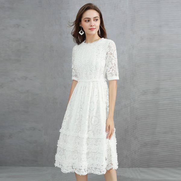 2021 spring short sleeve o neck lace print milan runway dress designer dress brand same style dress 12.14-8, Black
2021 spring short sleeve o neck lace print milan runway dress designer dress brand same style dress 12.14-8, Black