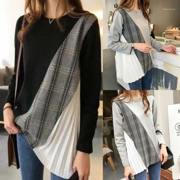 2019 fashion plus size lady fashion shirts women splicing elegant plaid long sleeve casual women's 1, White
2019 fashion plus size lady fashion shirts women splicing elegant plaid long sleeve casual women's 1, White