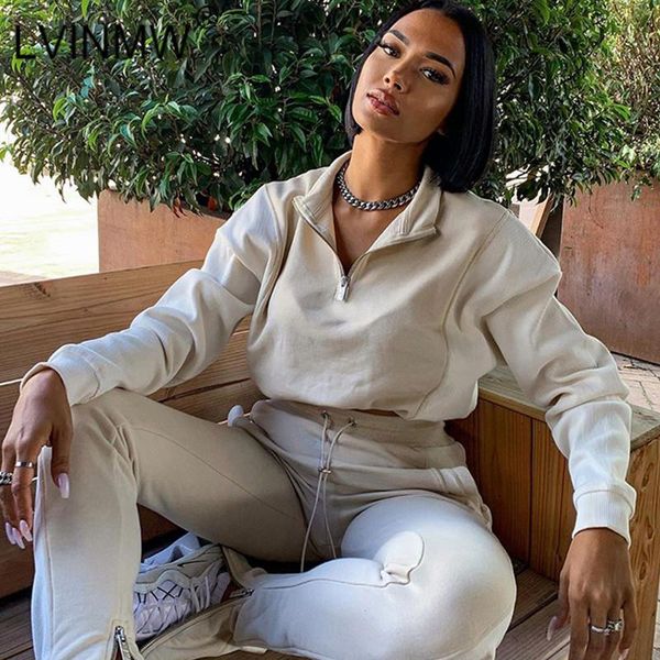 women's tracksuits lvinmw sports casual fashion slim solid two piece set women o neck long sleeve zip up waisted drawstring high waist, Gray
women's tracksuits lvinmw sports casual fashion slim solid two piece set women o neck long sleeve zip up waisted drawstring high waist, Gray