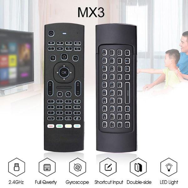 new mx3 wireless keyboard t3 smart remote control for x96 tx3 h96 2.4g rf backlit air mouse with voice mic for android tv box
new mx3 wireless keyboard t3 smart remote control for x96 tx3 h96 2.4g rf backlit air mouse with voice mic for android tv box