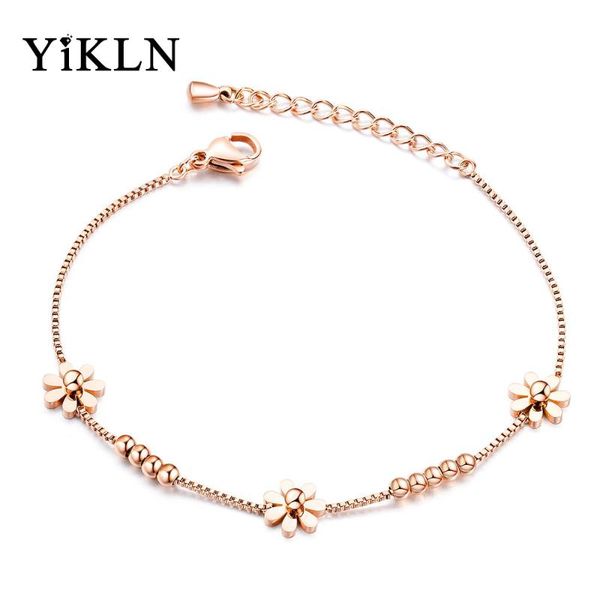 link, chain yikln titanium steel 18k rose gold plated small fresh daisy charm bracelet female jewelry trendy & link bracelets yb18196, Black
link, chain yikln titanium steel 18k rose gold plated small fresh daisy charm bracelet female jewelry trendy & link bracelets yb18196, Black