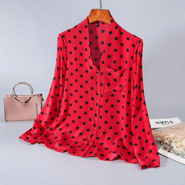 2020 silk shirt new long sleeve button down cardigan female superior temperament v763, White
2020 silk shirt new long sleeve button down cardigan female superior temperament v763, White