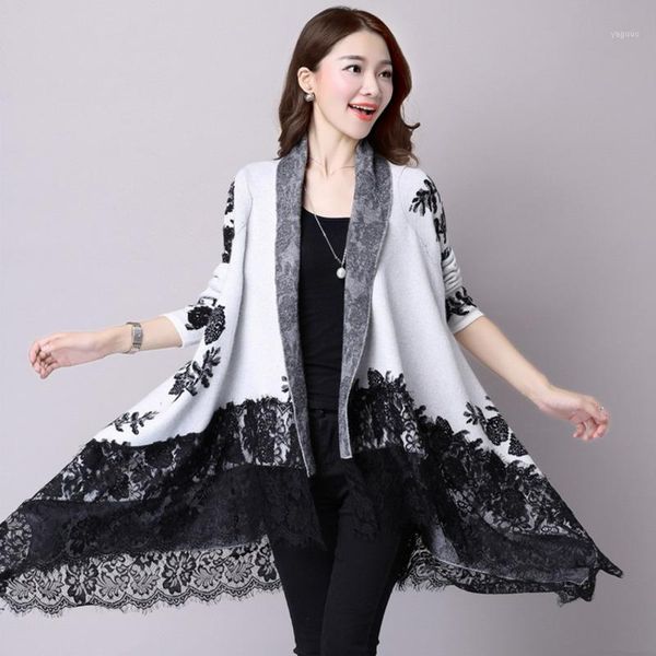 2019 autumn women sweater casual warm long women oversized cashmere knit cardigan sweater coat ladies shawl lace cloak cardigan1, White
2019 autumn women sweater casual warm long women oversized cashmere knit cardigan sweater coat ladies shawl lace cloak cardigan1, White