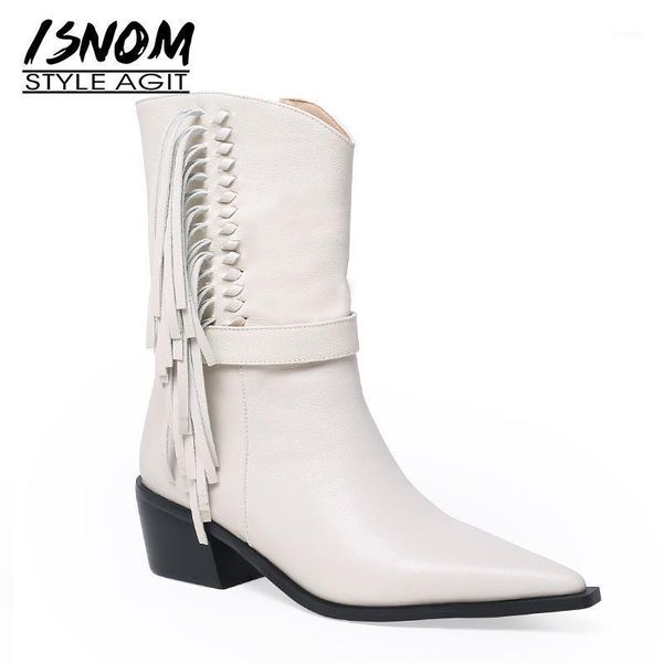 boots isnom cow leather western women high heels ankle booties pointed toe shoes female tassel ladies plus size 431, Black
boots isnom cow leather western women high heels ankle booties pointed toe shoes female tassel ladies plus size 431, Black