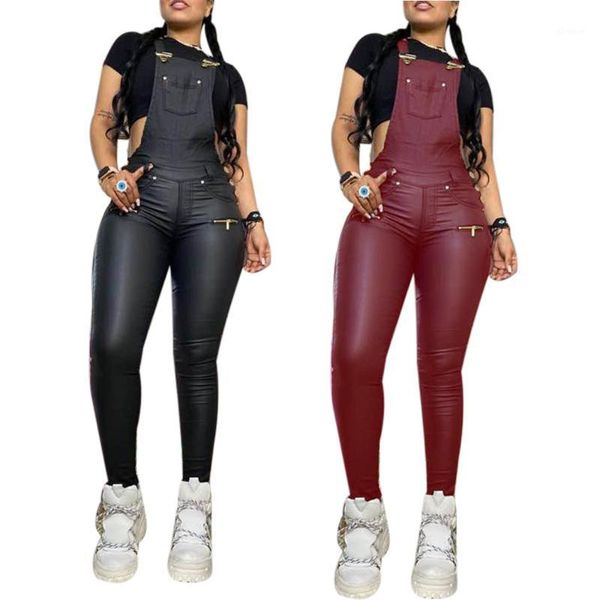 selling pu women overalls jumpsuits spaghetti strap skinny pockets pencil pants rompers for nightclub party wear1, Black;white
selling pu women overalls jumpsuits spaghetti strap skinny pockets pencil pants rompers for nightclub party wear1, Black;white