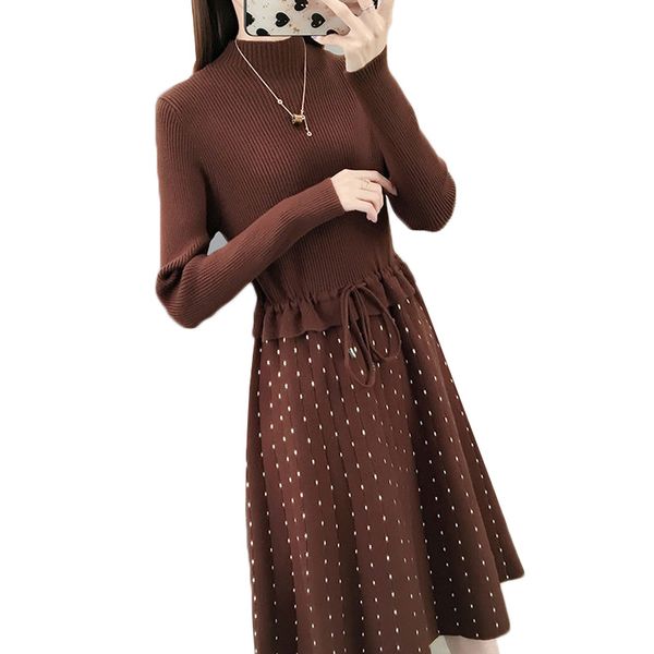 2021 new autumn winter dresses women new stitching fake two-piece knitted slim half turtleneck pull sweater dress female 6cog, Black;gray
2021 new autumn winter dresses women new stitching fake two-piece knitted slim half turtleneck pull sweater dress female 6cog, Black;gray