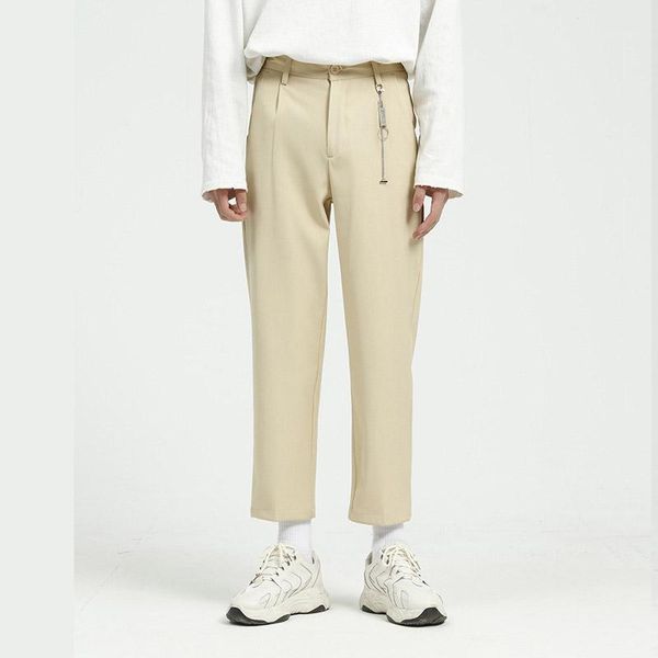 men's pants male japan korea style streetwear fashion vintage men iron chain pendant casual ankle length half elastic waist suit pant1, Black
men's pants male japan korea style streetwear fashion vintage men iron chain pendant casual ankle length half elastic waist suit pant1, Black