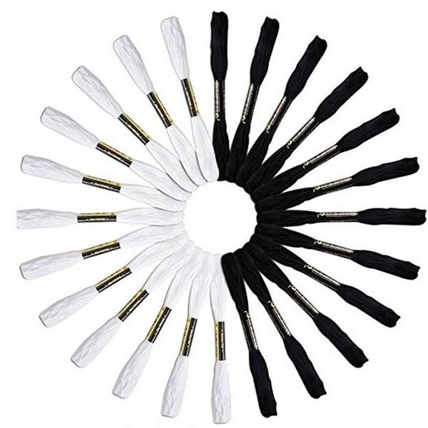 24pcs white and black cotton sewing skeins cross stitch embroidery thread floss kit diy homemade craft sewing handkitting tools, Black;white
24pcs white and black cotton sewing skeins cross stitch embroidery thread floss kit diy homemade craft sewing handkitting tools, Black;white