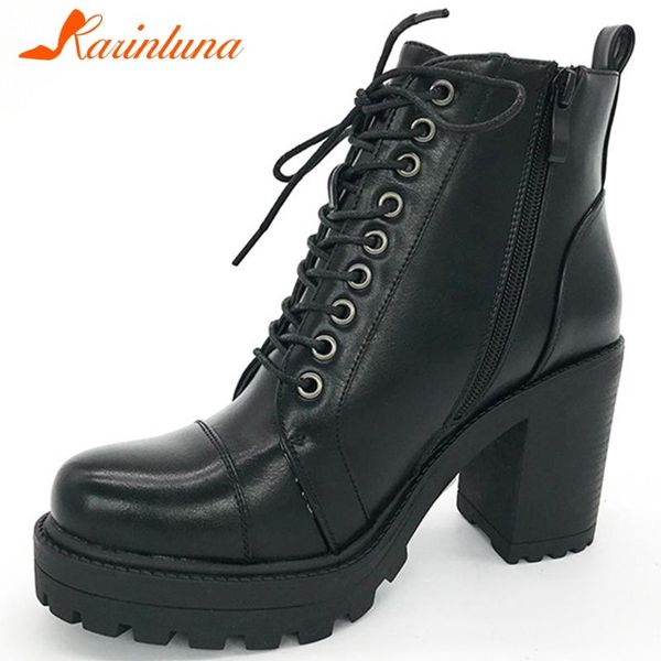 boots karin fashion female autumn daily concise platform thick high heels zip cross tied women ankle shoes, Black 
boots karin fashion female autumn daily concise platform thick high heels zip cross tied women ankle shoes, Black