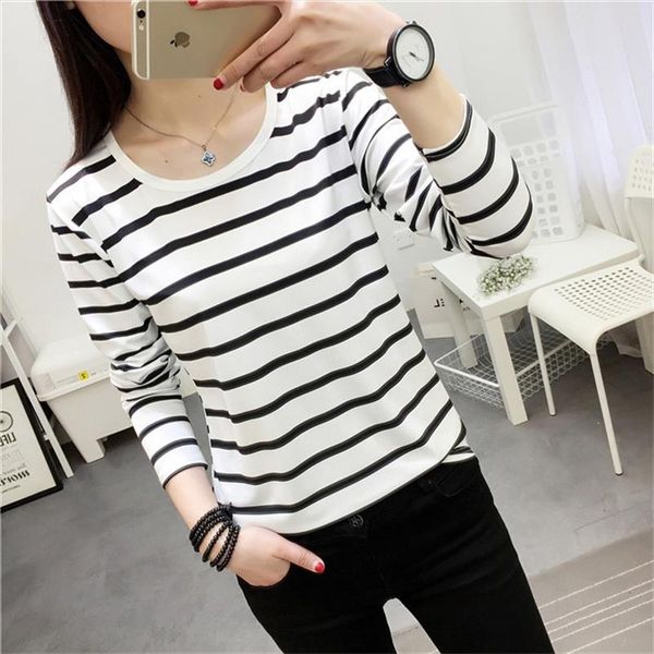 2020 striped shirt long sleeve black and white stripes t shirt women loose student bottom t basic classic dropshipping
2020 striped shirt long sleeve black and white stripes t shirt women loose student bottom t basic classic dropshipping