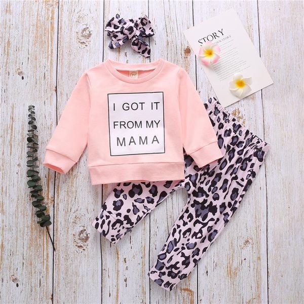 3 pcs newborn casual outfits baby girl letter print long sleeve round neck pullover + leopard pants + headband1, White
3 pcs newborn casual outfits baby girl letter print long sleeve round neck pullover + leopard pants + headband1, White