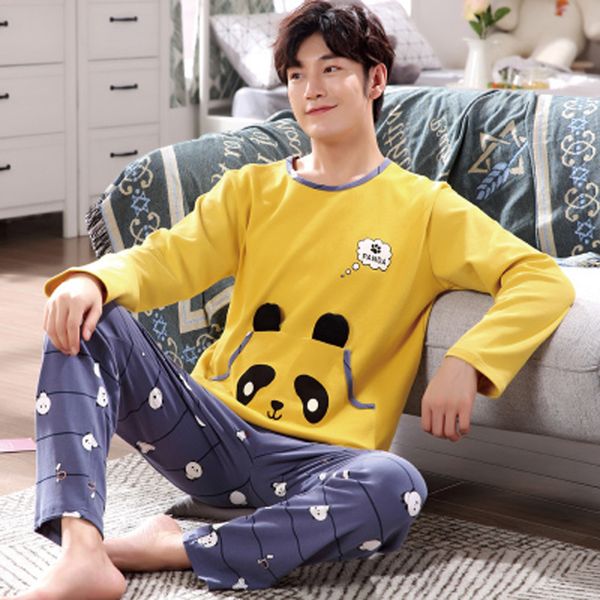 yidanna male pajamas set cartoon long sleeved sleep clothing winter sleepwear cotton nightwear men nighty casual o neck fashion 201023, Black;brown
yidanna male pajamas set cartoon long sleeved sleep clothing winter sleepwear cotton nightwear men nighty casual o neck fashion 201023, Black;brown