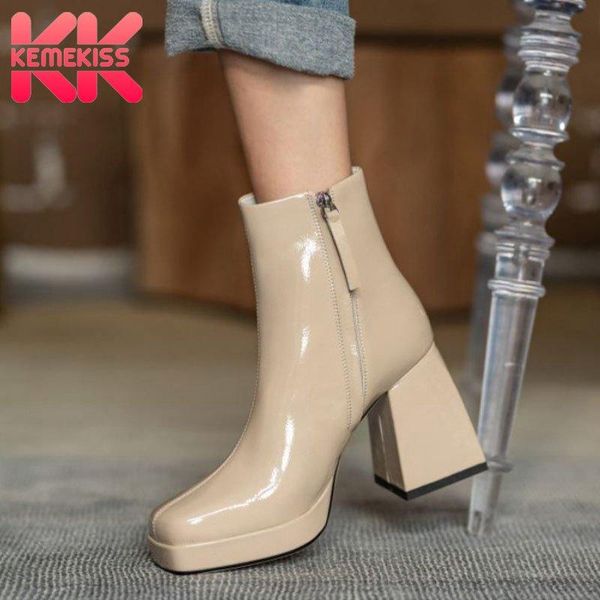 kemekiss genuine leather woman ankle boots fashion platform zipper high heel winter shoes woman short boot footwear size 34-40, Black
kemekiss genuine leather woman ankle boots fashion platform zipper high heel winter shoes woman short boot footwear size 34-40, Black