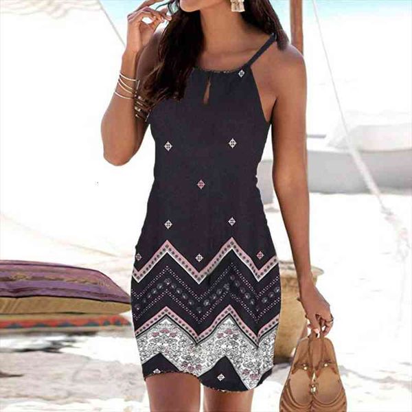 women halter neck boho dress print sleeveless casual mini beachwear dresses sundress party summer dresses beach dress, Black;gray
women halter neck boho dress print sleeveless casual mini beachwear dresses sundress party summer dresses beach dress, Black;gray