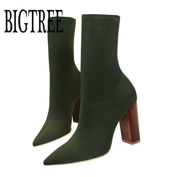 bigtree fashion elastic sock ankle boots chunky high heels stretch women autumn booties pointed toe women pumps boots woman y200114, Black
bigtree fashion elastic sock ankle boots chunky high heels stretch women autumn booties pointed toe women pumps boots woman y200114, Black