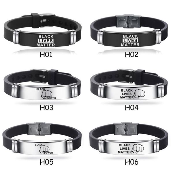 black lives matter letter silicone stainless steel bangles bracelet for women men jewelry
black lives matter letter silicone stainless steel bangles bracelet for women men jewelry