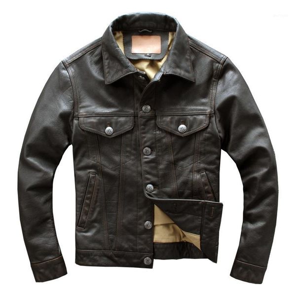 seveyfan vintage real cowhide leather jacket men's slim motorcycle biker genuine leather jacket for male plus size 4xl r30531, Black 
seveyfan vintage real cowhide leather jacket men's slim motorcycle biker genuine leather jacket for male plus size 4xl r30531, Black