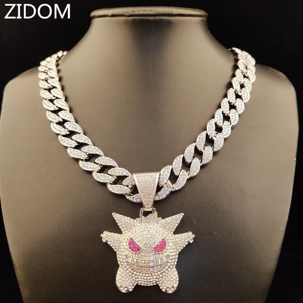 men/women hip hop iced out bling bling gengar pendant with 15mm width cuban chain hiphop necklace jewelry fashion gifts, Silver
men/women hip hop iced out bling bling gengar pendant with 15mm width cuban chain hiphop necklace jewelry fashion gifts, Silver