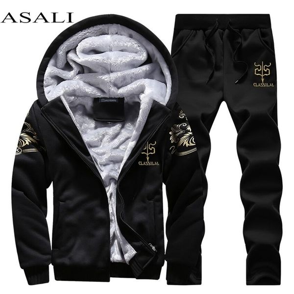 casual tracksuit mens set winter brand two piece sets all cotton inner fleece thick hooded jacket + pants sporting suit male lj201126, Gray
casual tracksuit mens set winter brand two piece sets all cotton inner fleece thick hooded jacket + pants sporting suit male lj201126, Gray