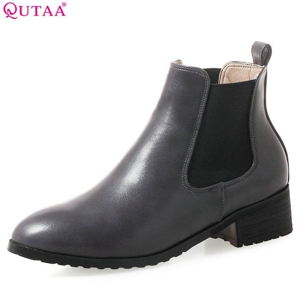 qutaa 2020 women ankle boots pu leather square heel round toe elastic band winter shoes elegant ladies boots big size 34-43, Black
qutaa 2020 women ankle boots pu leather square heel round toe elastic band winter shoes elegant ladies boots big size 34-43, Black