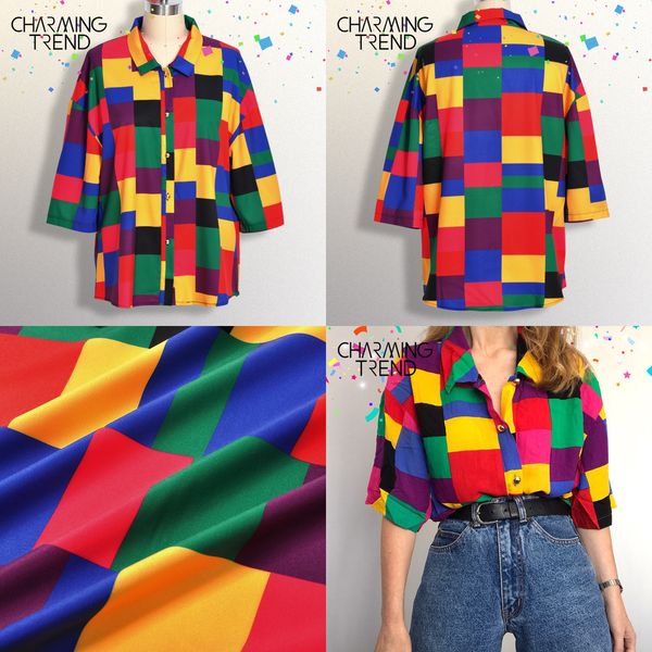 womens blouse geometric patterns colorful harajuku preppy young girls vintage shirt streewear summer women loose clothes q1219, White
womens blouse geometric patterns colorful harajuku preppy young girls vintage shirt streewear summer women loose clothes q1219, White