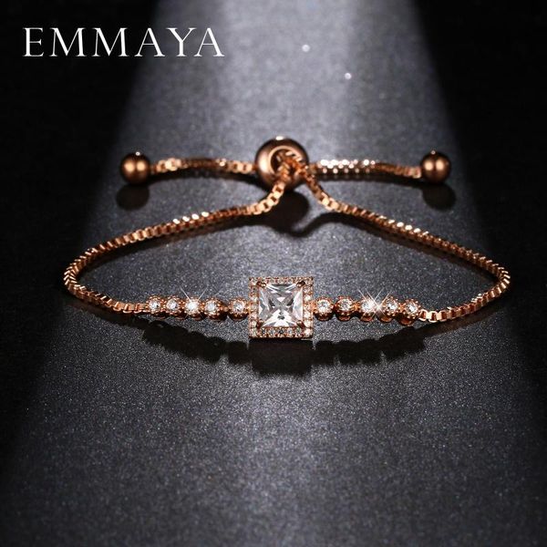 link, chain emmaya zircon stone square bracelets for women european style rose gold color jewelry christmas gift, Black
link, chain emmaya zircon stone square bracelets for women european style rose gold color jewelry christmas gift, Black