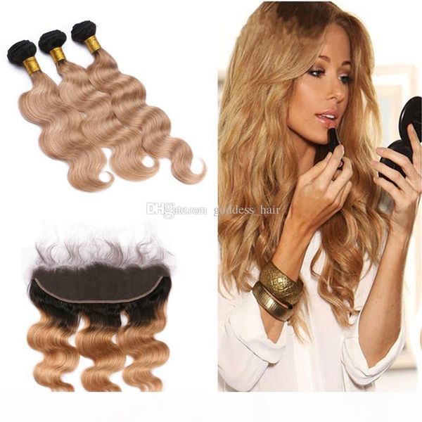 dark roots ombre blonde hair extension with frontal ombre color body wave 1b 27 human hair bundles with lace frontal 13x4, Black
dark roots ombre blonde hair extension with frontal ombre color body wave 1b 27 human hair bundles with lace frontal 13x4, Black