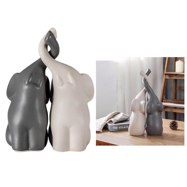 1 pair deskelephant statue crafts modern sculpture home decoration ornament gift 
1 pair deskelephant statue crafts modern sculpture home decoration ornament gift