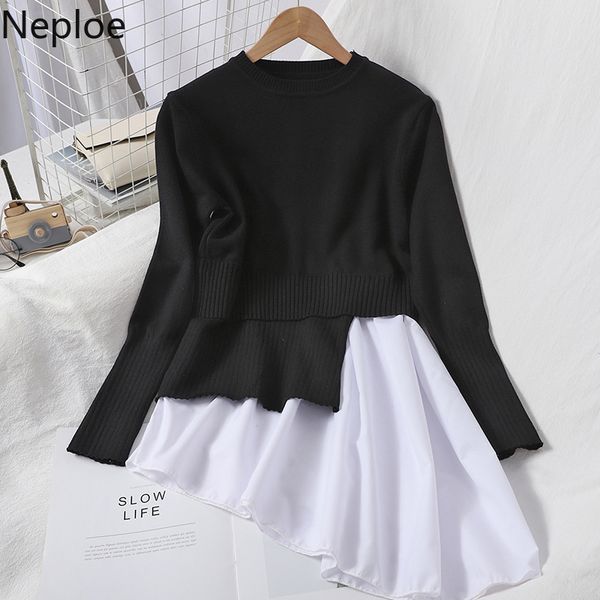 neploe 2020 autumn winter pull femme irregular ruffle patchwork pullover sweater women long sleeve o-neck knitted lj201114, White;black
neploe 2020 autumn winter pull femme irregular ruffle patchwork pullover sweater women long sleeve o-neck knitted lj201114, White;black