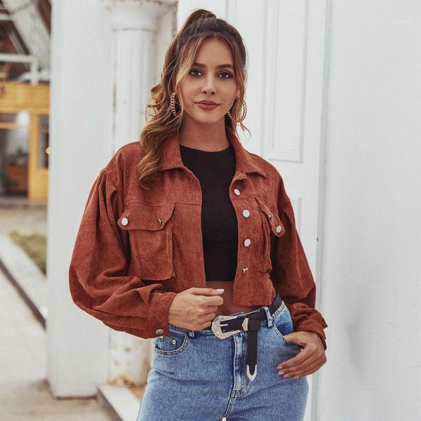 s2citylife european and american women's temperament lantern sleeve jacket short corduroy jacket1, Black;brown
s2citylife european and american women's temperament lantern sleeve jacket short corduroy jacket1, Black;brown