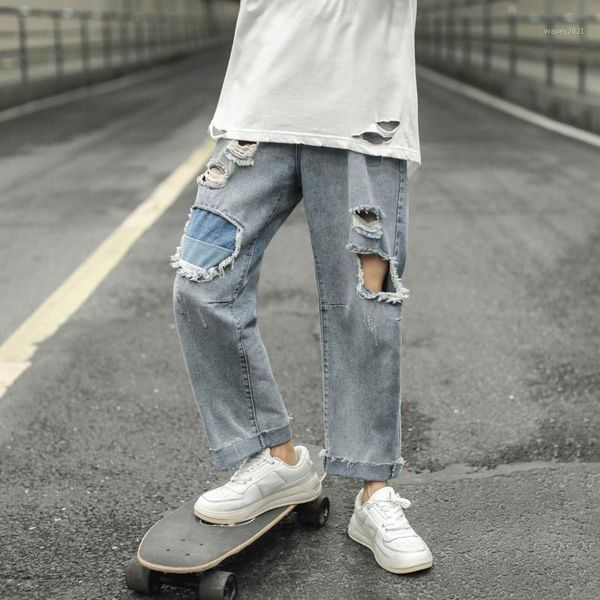 men's jeans 2021 men's fashion trend baggy hole casual pants homme classic style wash blue color biker denim trousers plus size s-
men's jeans 2021 men's fashion trend baggy hole casual pants homme classic style wash blue color biker denim trousers plus size s-